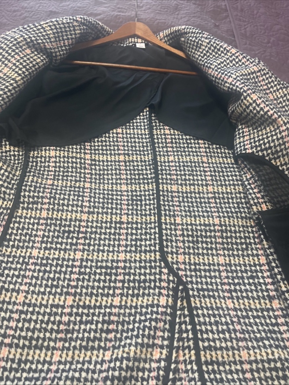 OLD NAVY woman’s Wool Blend Tweed Blazer Plaid Jacket NEW XL - Picture 8 of 9
